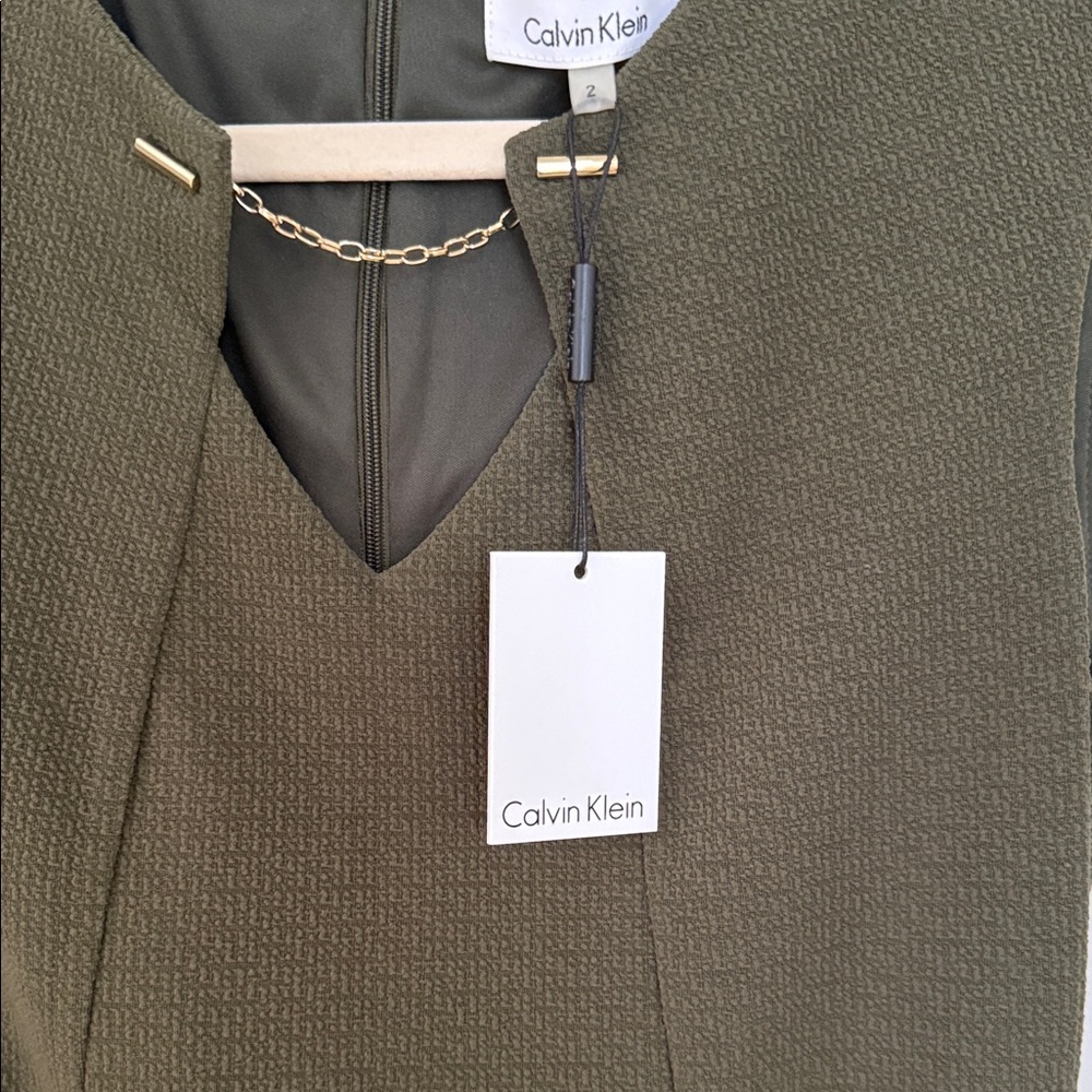 Calvin Klein Olive Green Mini Dress - Picture 3 of 4